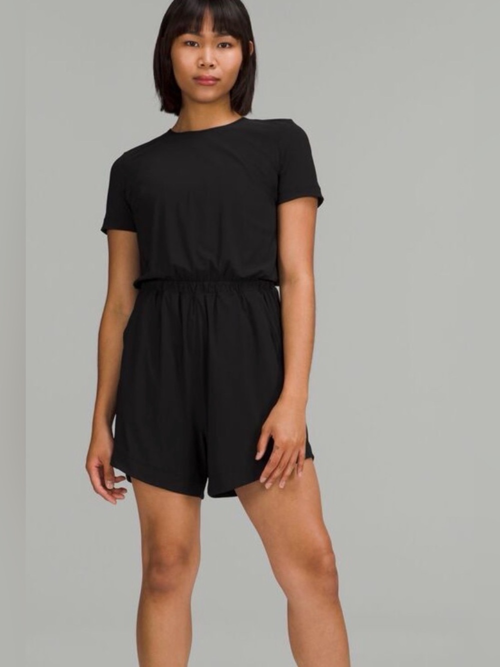 lululemon athletica Black Short-Sleeve Romper